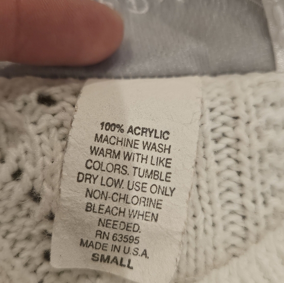 College Point Vintage Cardigan Women Small White Knit Cottagecore USA Sweater - Picture 6 of 7